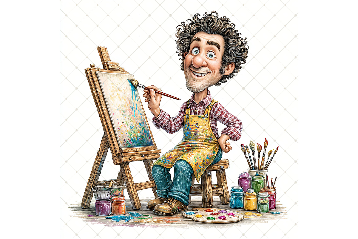 Male Artist Clipart JPG, a Person Illustration by Memories By Lea (Photo 9 of 20)