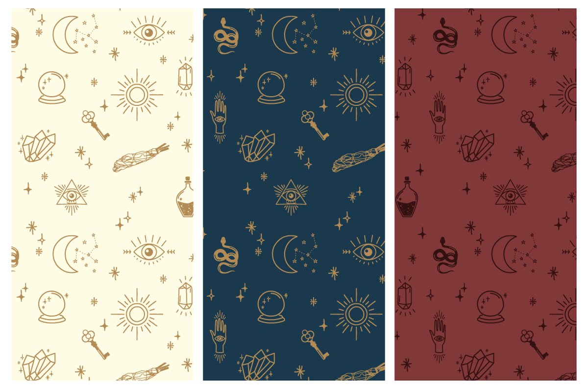 Mystical + Magic Icon Set + Patterns, a Graphic by kittyShark Creative (Photo 4 of 6)