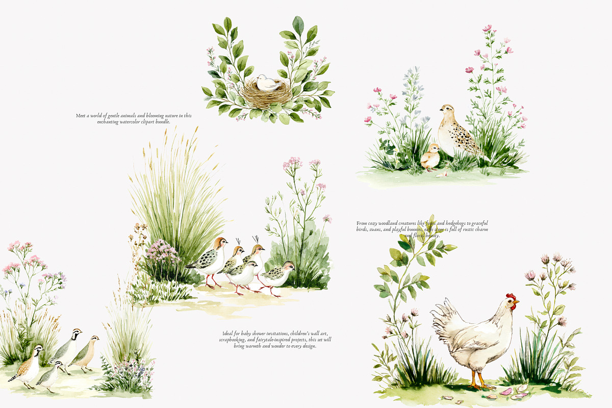 whimsical animals nursery decor, a Decorative Illustration by Patishop Art
