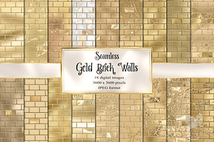 Gold Brick Walls Digital Paper