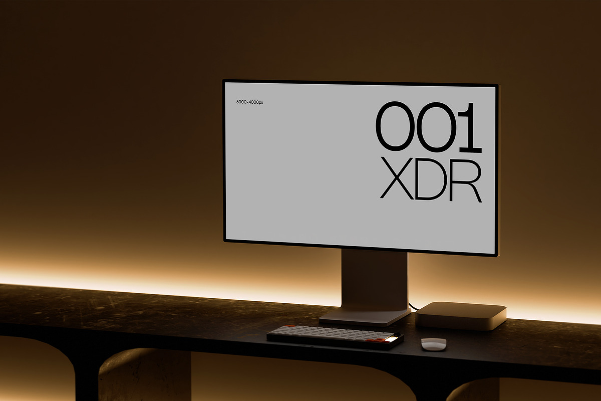 Desktop Computer Mockup Set Dark, a Device Mockup by Croma Studio (Photo 6 of 7)