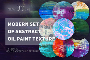 Set of abstract oil paint textures