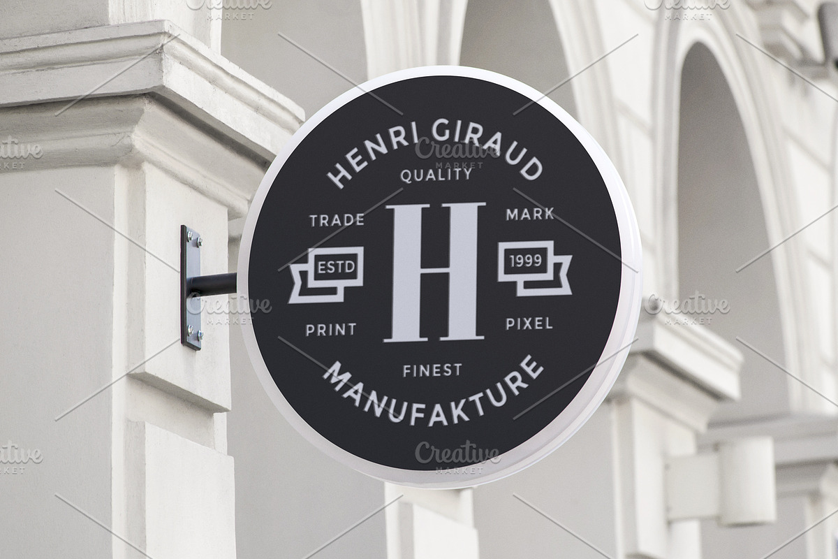 Mount round sign logo mock-up, a Product Mockup by PrintPixel (Photo 1 of 3)