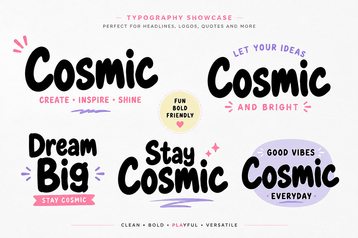 Cosmic – Playful Rounded Font, a Script Font by Wow Magic (Photo 3 of 4)