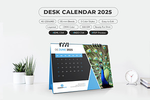 A5 Desk Calendar 2025 Printable