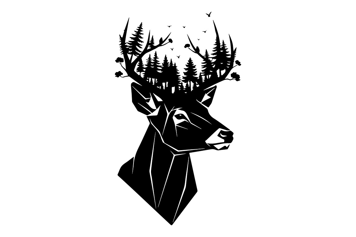 Deer Antler Silhouette Bundle, an Object Illustration by yasushie (Photo 7 of 31)