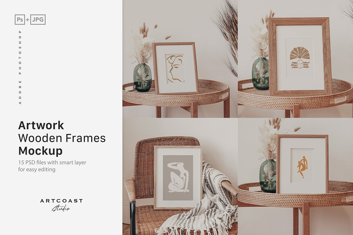 Artwork Wooden Frames Mockup, a Books & Magazine Mockup by Artcoast Studio (Photo 2 of 9)