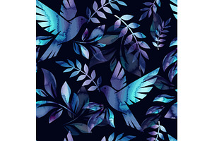 Seamless background with watercolor, an Animal Illustration by Nenahliadava Design