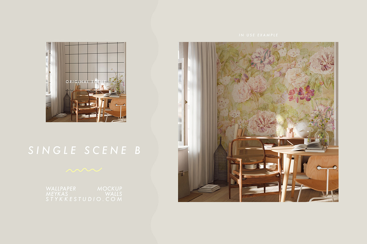 Wallpaper Mockup | MEYKA'S WALLS, a Household Mockup by Stykke Studio (Photo 9 of 11)