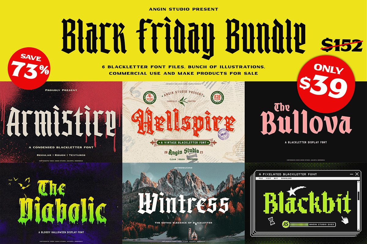 Angin Studio - Black Friday Bundle, a Blackletter Font by Angin Studio (Photo 1 of 7)