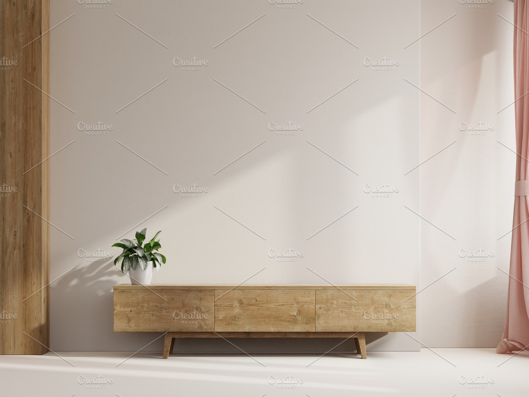 Shelf in modern empty room., an Architecture Photo by vanitjan