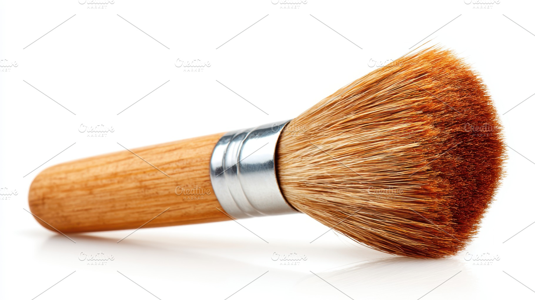 Close-up of a makeup brush with wooden handle, an Abstract Photo by AlyaAnd
