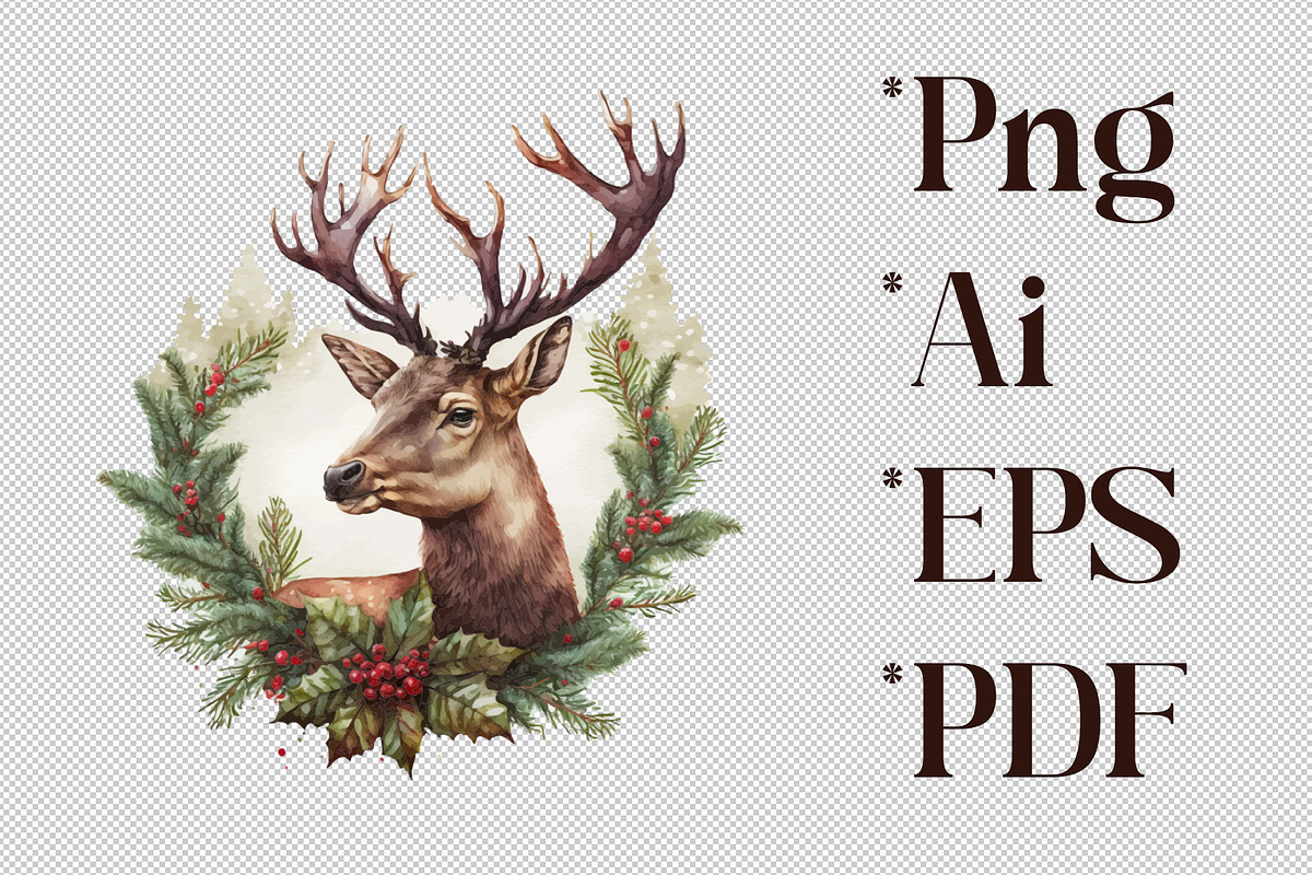 Christmas Postcards with Deer, a Card Template by optimism (Photo 3 of 8)