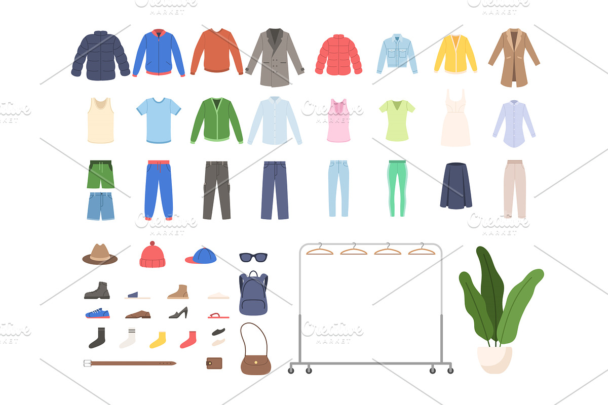 Fashion clothes apparel, accessories, an Illustration by studioworkstock