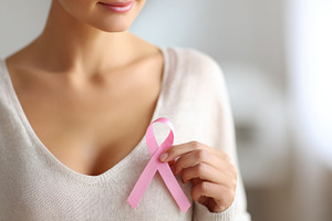 Lady displays pink ribbon, a Photo by Beautiful things