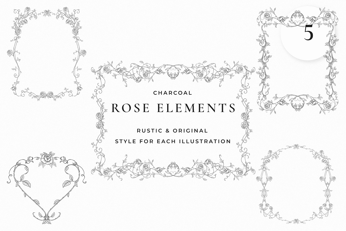 Rose Garden LineArt, a Decorative Illustration by AW Studios (Photo 4 of 9)