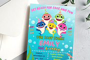 Personalized Baby Shark Invite, an Invitation Template by GlamPartyInvites (Thumbnail 3 of 10)