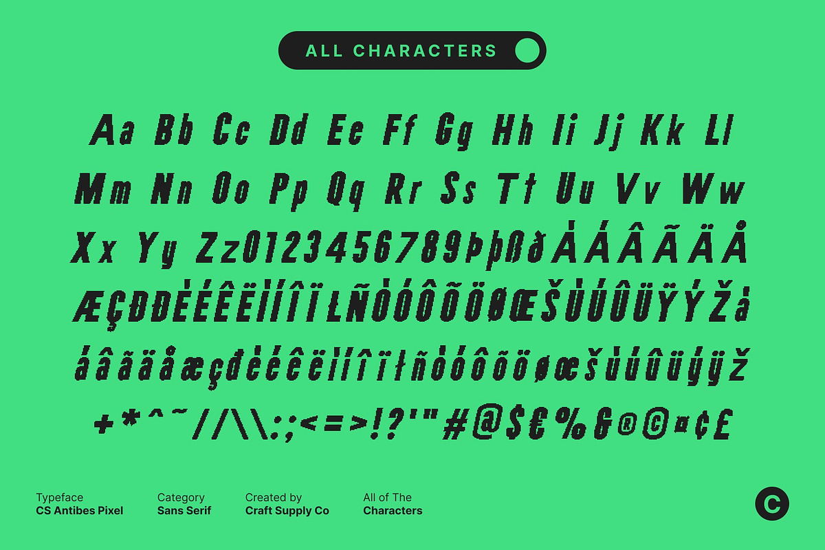 CS Antibes Pixel, a Sans Serif Font by Craft Supply Co. (Photo 8 of 8)