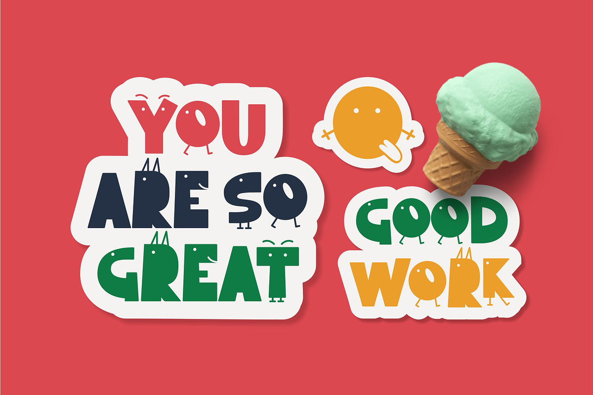 Rony Awons - Funny Font, a Sans Serif Font by Imoodev (Photo 3 of 5)