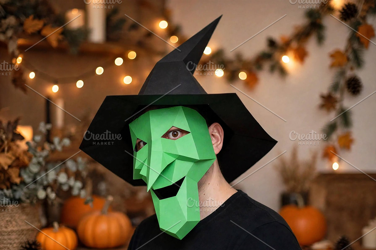 Hallowen Witch Mask, a Card Template by PAPER amaze (Photo 2 of 6)