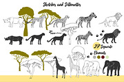 Savanna Animals clip art, an Animal Illustration by Nataliapiache (Thumbnail 2 of 10)