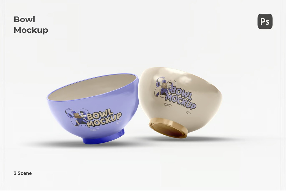 Ceramic Bowl Mockup, a Cups & Container Mockup by Se٧enStudio (Photo 2 of 5)