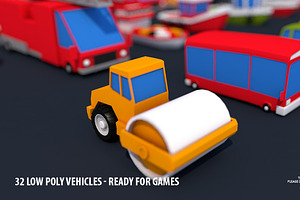 32 Low Poly Vehicles - Game Design