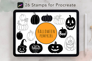 Procreate Halloween Pumpkin Stamps