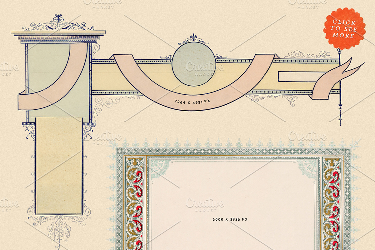 66 Vintage Frames and Borders, a Background Graphic by Century Library (Photo 6 of 12)