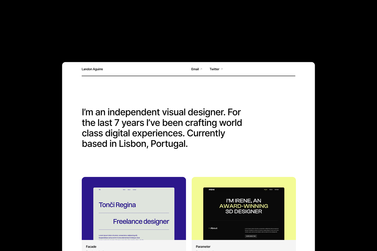 Minimal Design Portfolio · Framer, a Landing Page Template by Bryn Taylor (Photo 1 of 4)