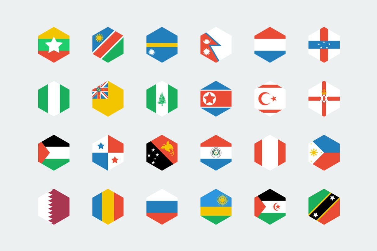 Hexagon world flags, an Icon by Xinh Studio (Photo 4 of 5)