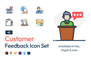 Customer Feedback Icon Set, a Person Illustration by Brickclay (Thumbnail 1 of 7)