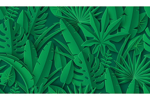 Tropical Leaves Seamless Pattern