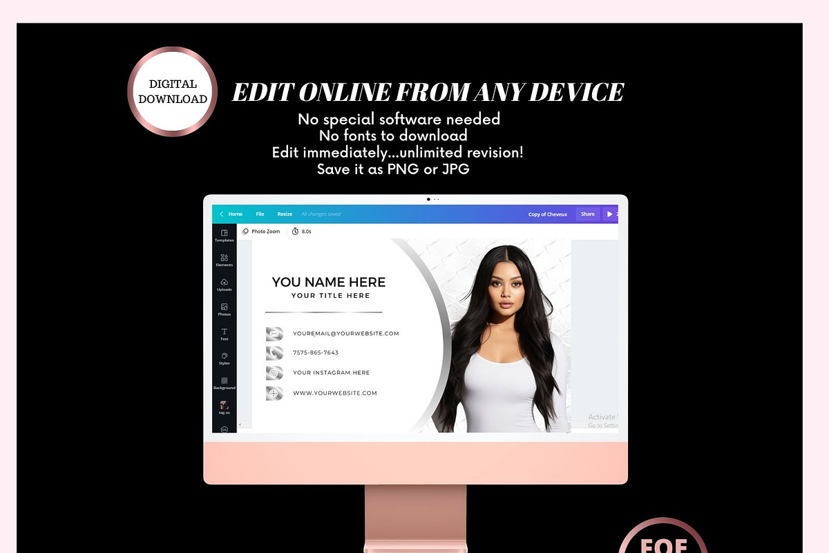 Luxury hair branding kit templates C, a Branding & Logo Template by Foedesigner (Photo 10 of 10)