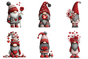 Whimsical Valentines Gnome Clipart, an Illustration by CraftArtStudio (Thumbnail 3 of 6)