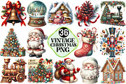 Vintage Christmas Clipart, an Illustration by Pixels.Craft (Thumbnail 1 of 7)