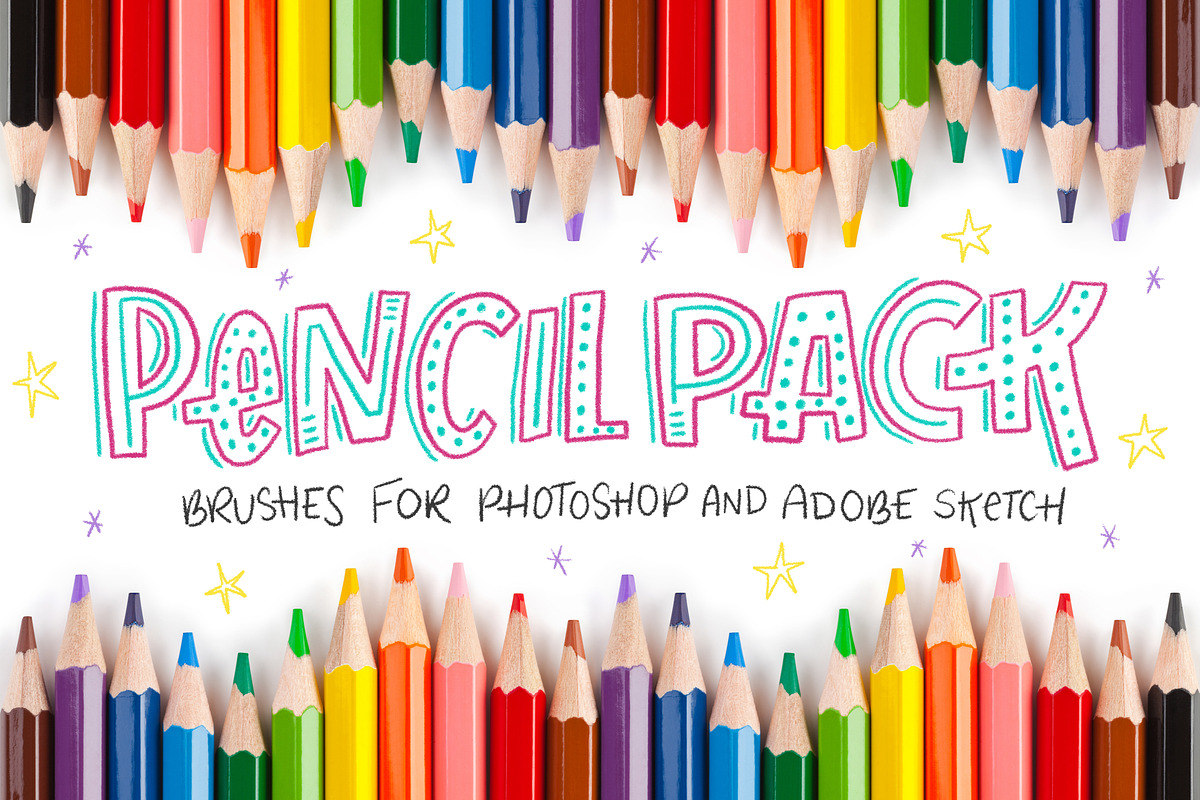 Pencil Pack Photoshop Brushes, a Brush Add-On by studio.pancz (Photo 1 of 9)