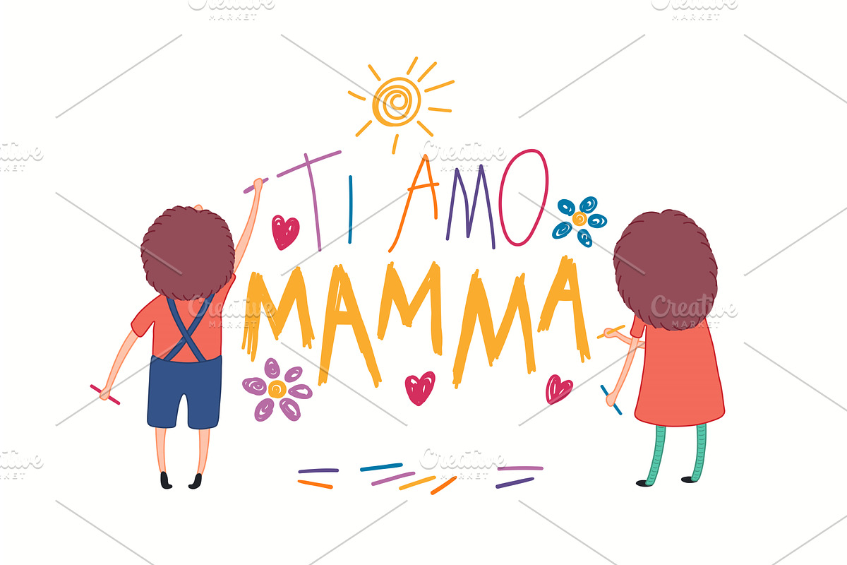 Mothers Day card with kids drawing, a Person Illustration by sceptical cactus