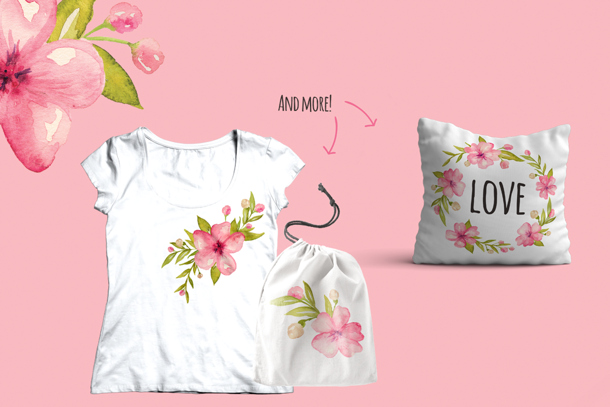 Cherry Blossom Watercolor Collection, an Illustration by By Kerri Ann (Photo 8 of 8)