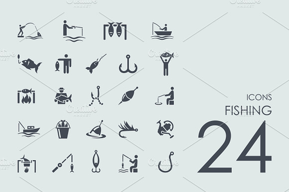 24 Fishing Icons