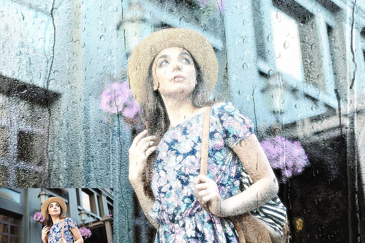 Wet Glass Overlay Photoshop Action, an Action Add-On by Studio Retouch (Photo 9 of 11)