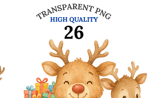 26 Reindeer Clipart, an Animal Illustration by Pati Charm Studio