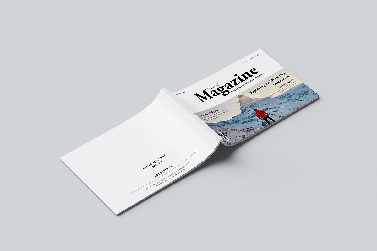 Travel Magazine Template Landscape, a Magazine Template by GoldenGrid Studio (Photo 10 of 10)