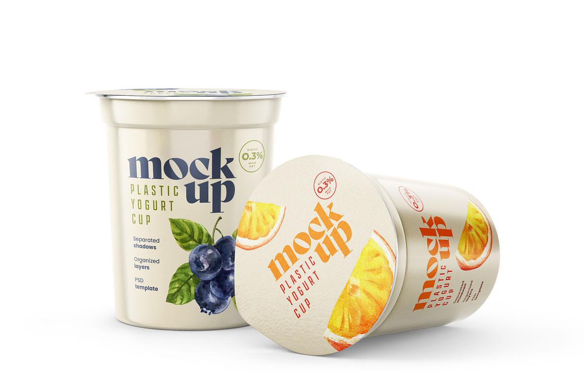 Yogurt Cup Mockup Set | Packaging, a Cups & Container Mockup by Deeplab (Photo 17 of 19)