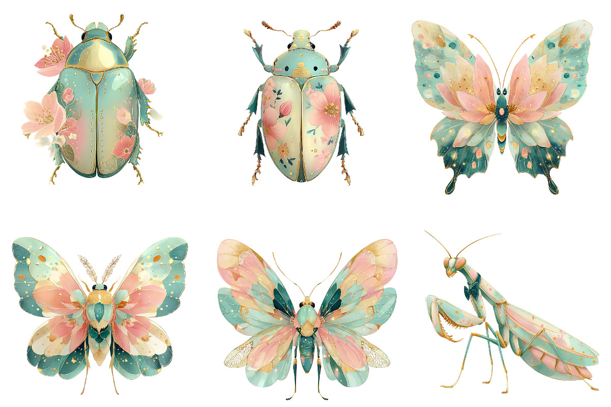 Spring Insects Garden Clipart, an Illustration by CreationArt (Photo 5 of 6)