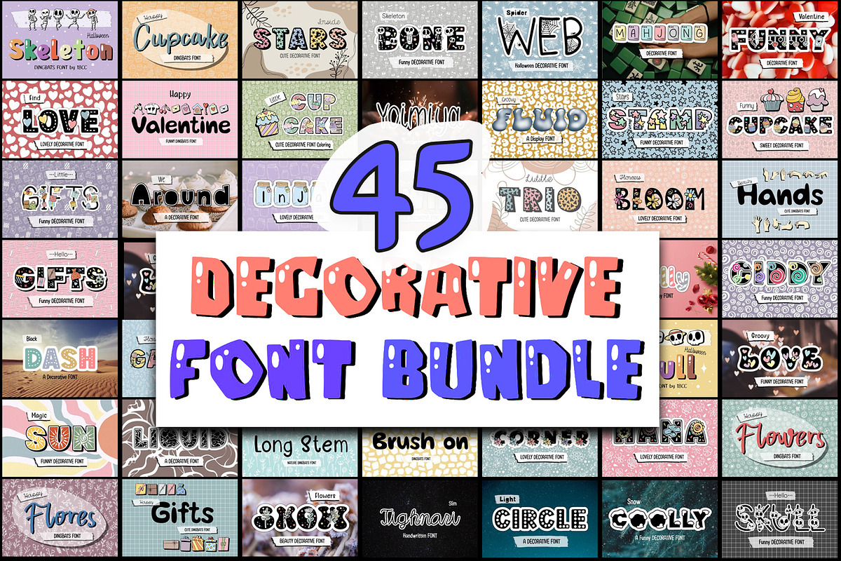 Decorative Font Bundle, a Slab Serif Font by JustArtDigital (Photo 1 of 6)