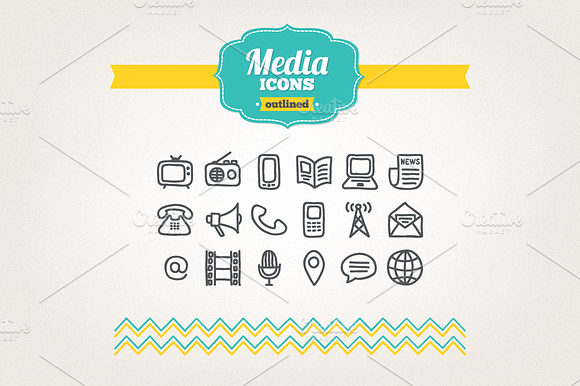 Hand Drawn Media Icons