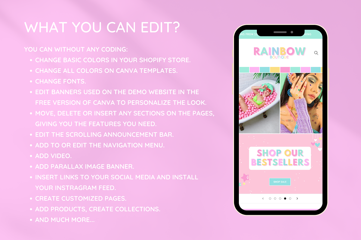 Rainbow Shopify Theme, a Shopify Template by SunshineStudioBoutique (Photo 3 of 10)