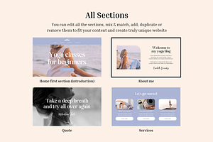 Yoga Coach Rachelle Website Template