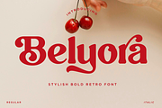 Belyora - Stylish Retro Font, a Serif Font by Font Liner (Thumbnail 1 of 13)